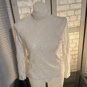 Express White Lace Long Sleeve Blouse